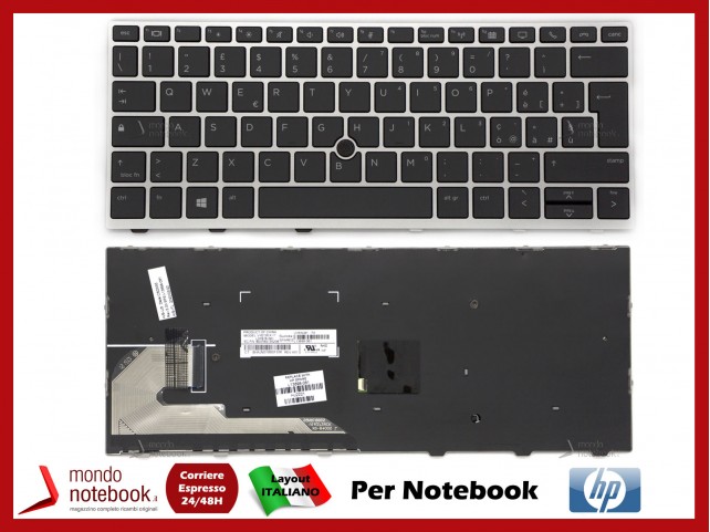 Tastiera Italiana HP EliteBook 830 G5 836 G5 830 G6 [Frame SILVER] (CON PUNTATORE) 2B-BB709I600